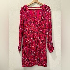Anthropologie Maeve Red and Purple Floral Dress